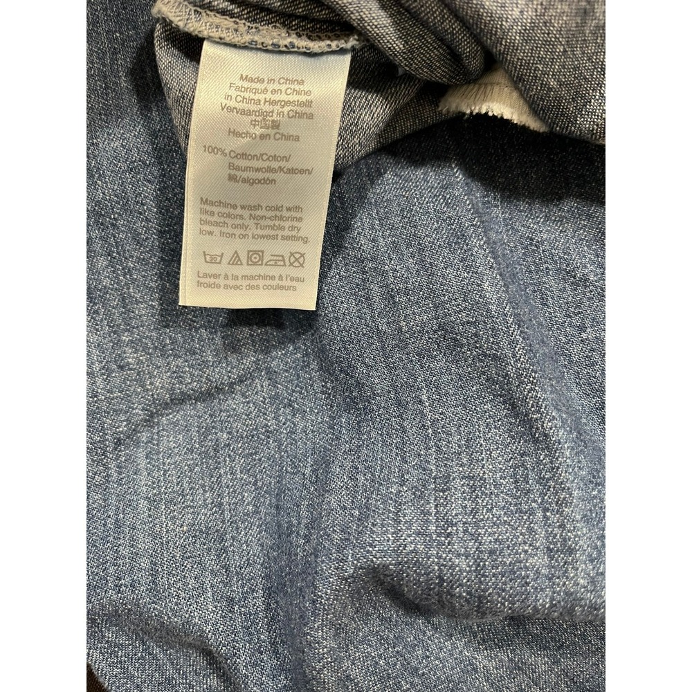 J.Crew Womens Denim Western Shirt Dress Blue Snap Front Belted Midi Size 6 - Picture 7 of 8